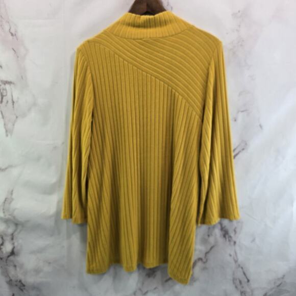 Saturday Sunday Dress Womens Small Yellow Button Ribbed Mock Tunic Long Sleeve - Picture 6 of 12